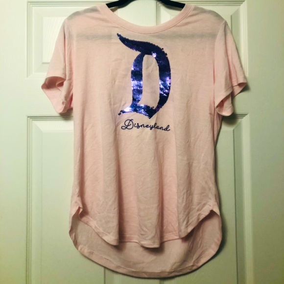 💕 Pink Reversible Sequined Disneyland Shirt, Size L - Picture 2 of 4
